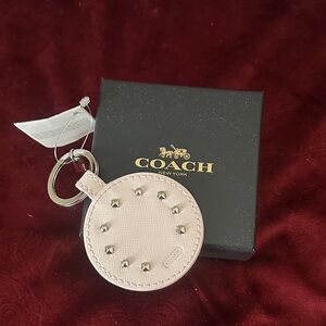 Coach Blush Leather Studded Key Holder